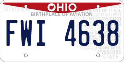 OH license plate FWI4638