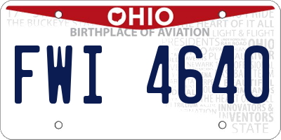 OH license plate FWI4640