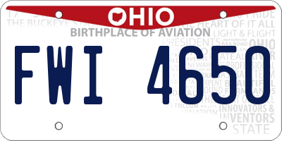 OH license plate FWI4650
