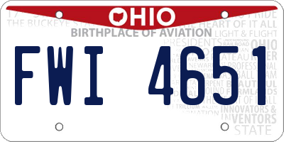 OH license plate FWI4651