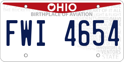 OH license plate FWI4654
