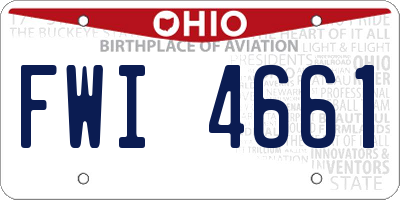 OH license plate FWI4661