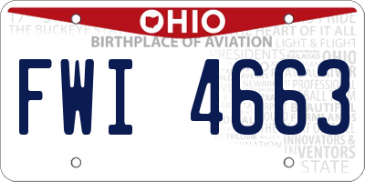OH license plate FWI4663