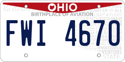 OH license plate FWI4670