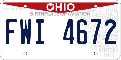 OH license plate FWI4672