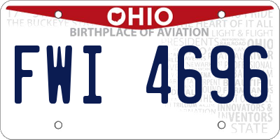OH license plate FWI4696