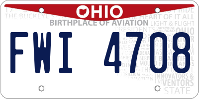 OH license plate FWI4708