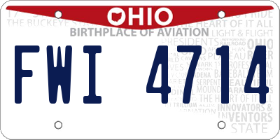 OH license plate FWI4714