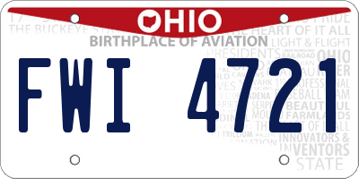 OH license plate FWI4721