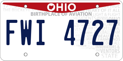 OH license plate FWI4727