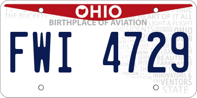 OH license plate FWI4729