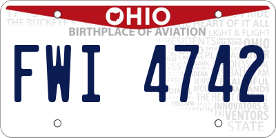 OH license plate FWI4742