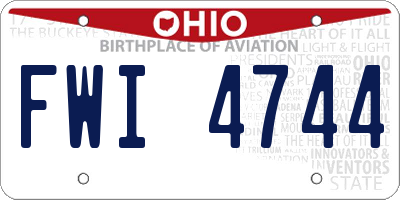 OH license plate FWI4744