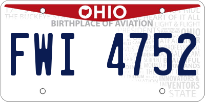OH license plate FWI4752