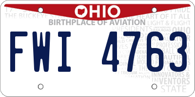 OH license plate FWI4763