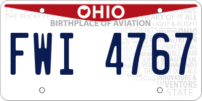 OH license plate FWI4767