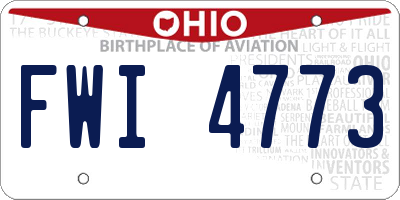 OH license plate FWI4773
