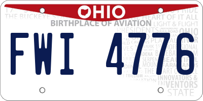 OH license plate FWI4776