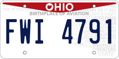 OH license plate FWI4791