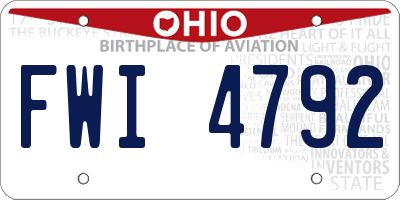 OH license plate FWI4792