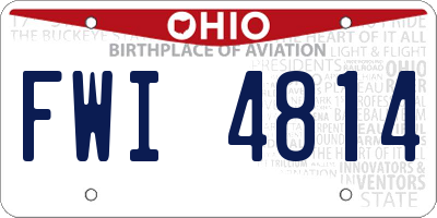 OH license plate FWI4814
