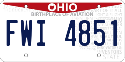 OH license plate FWI4851