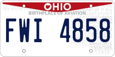 OH license plate FWI4858