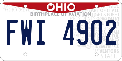 OH license plate FWI4902