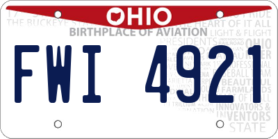 OH license plate FWI4921
