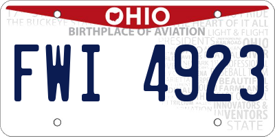 OH license plate FWI4923