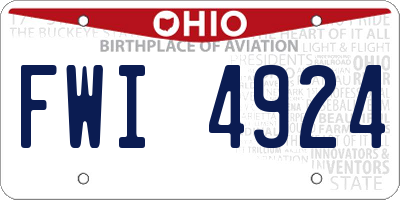 OH license plate FWI4924