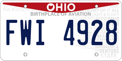 OH license plate FWI4928