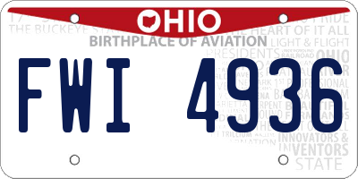OH license plate FWI4936
