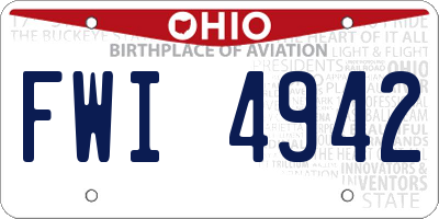 OH license plate FWI4942