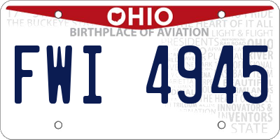 OH license plate FWI4945