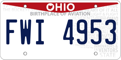 OH license plate FWI4953