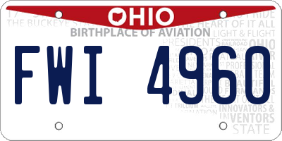 OH license plate FWI4960