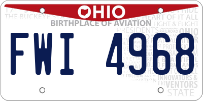 OH license plate FWI4968