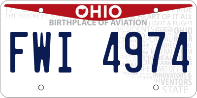 OH license plate FWI4974