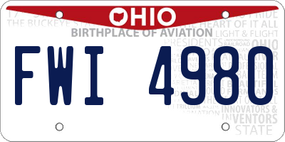 OH license plate FWI4980