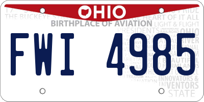 OH license plate FWI4985