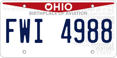 OH license plate FWI4988