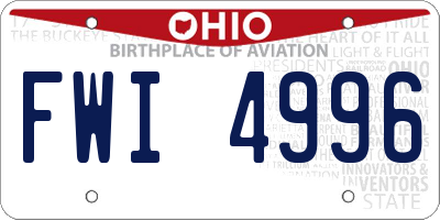 OH license plate FWI4996