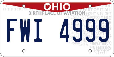 OH license plate FWI4999