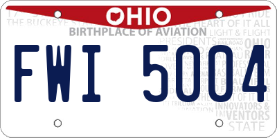 OH license plate FWI5004