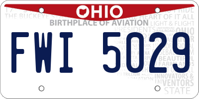OH license plate FWI5029