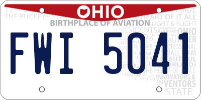 OH license plate FWI5041