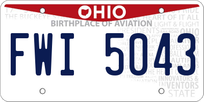 OH license plate FWI5043