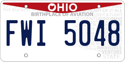 OH license plate FWI5048