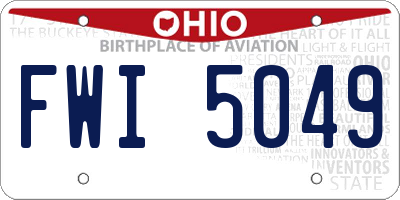 OH license plate FWI5049